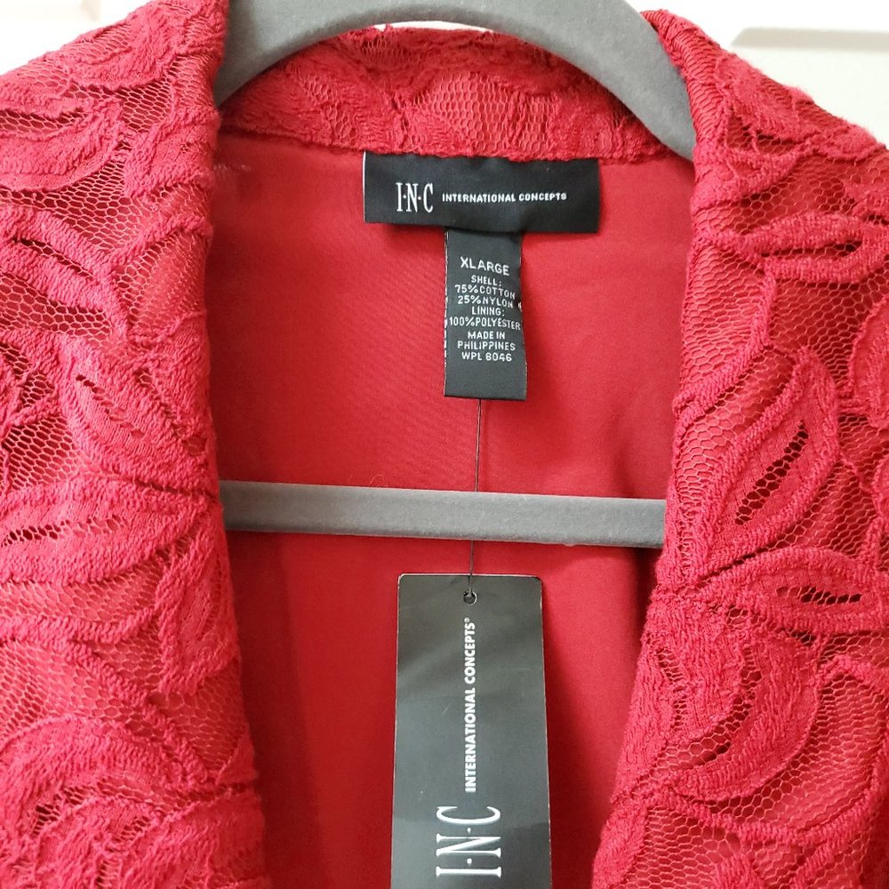 GLAMOROUS RED LACE JACKET - Picture 6 of 11